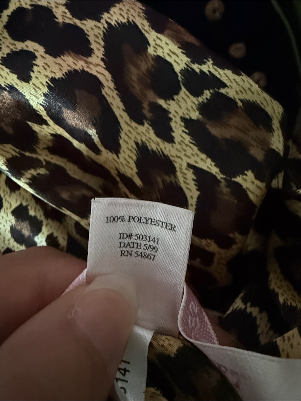 Victoria's Secret 1999 Leopard Slip Maxi Dress - Black & Tan - Picture 12 of 12
